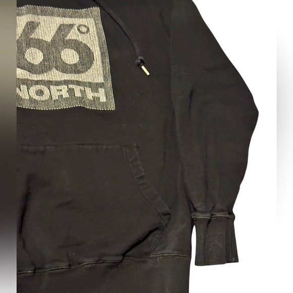 66 North Iceland Black Hoodie Size Small Sweatshirt - Picture 7 of 8